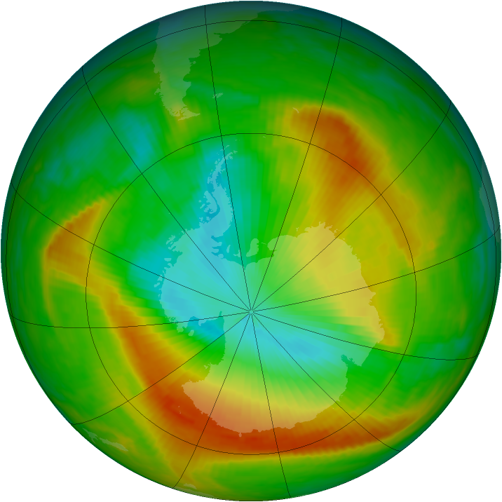 Antarctic ozone map for 16 November 1981
